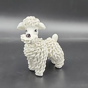 VTG Spaghetti Art French Male Poodle Dog Ceramic MCM  Italy Anthropomorphic